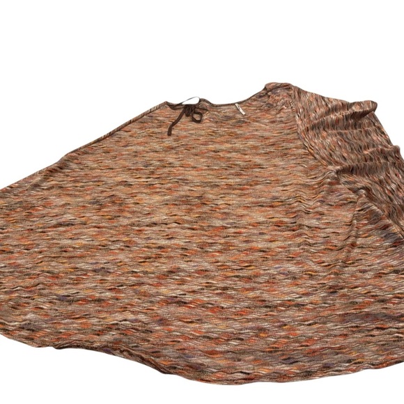 Free People Multicolor Knit Poncho Topper Boho Festival Cape Sweater Oversized S - Picture 4 of 15